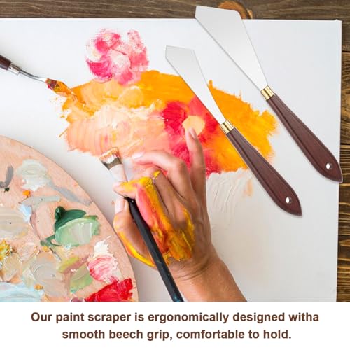 JJUNW 2 Stück Maler-Mischschaber, Edelstahl Malmesser für Acrylfarben, Spachtel Acrylmalerei Palettenmesser für Strukturpaste Aquarell Ölgemälde Gouache
