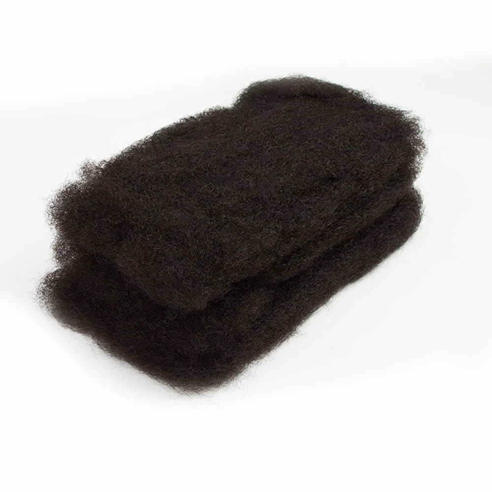 QUEEN VIRGIN REMY Afro Kinky a Bulk Capelli Umani per Estensioni Dreadlock Riparazione Ciocca 40,6 cm Colore Nero Naturale, Twist Trecce Afro Kinky Capelli Umani per Locs 1 Pacco 50 Grammi