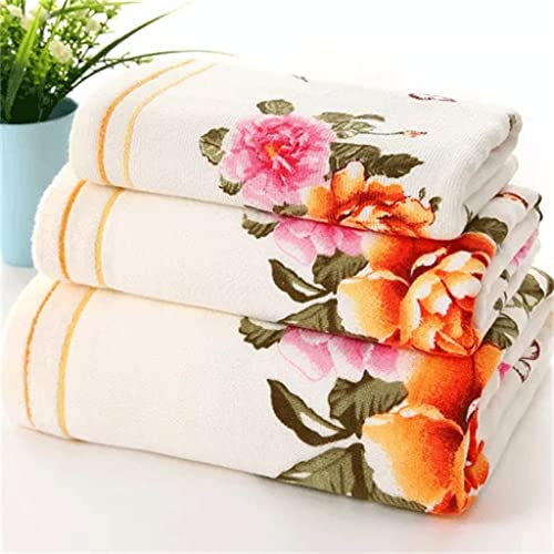 Toalla de algodón de 140x70cm con estampado de peonía suave 2