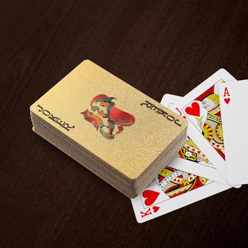 SOIMISS Goldfolie Pokerkarten mit Golddrachen Design Wasserdichtes Tragbares für Party und Familienunterhaltung Langlebig und Komfortabel als Geschenk – Bild 8
