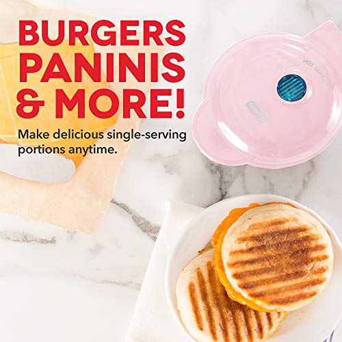 Dash Mini Maker Portable Grill Machine + Panini Press For Gourmet Burgers, Sandwiches, Chicken + Other On The Go Breakfast, Lunch, Or Snacks With Recipe Guide - Pink #TOP1