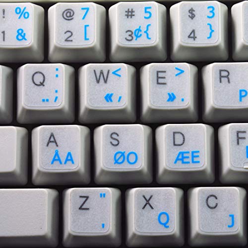 Programmer Dvorak Keyboard Decals With Blue Lettering Transparent Background #TOP21