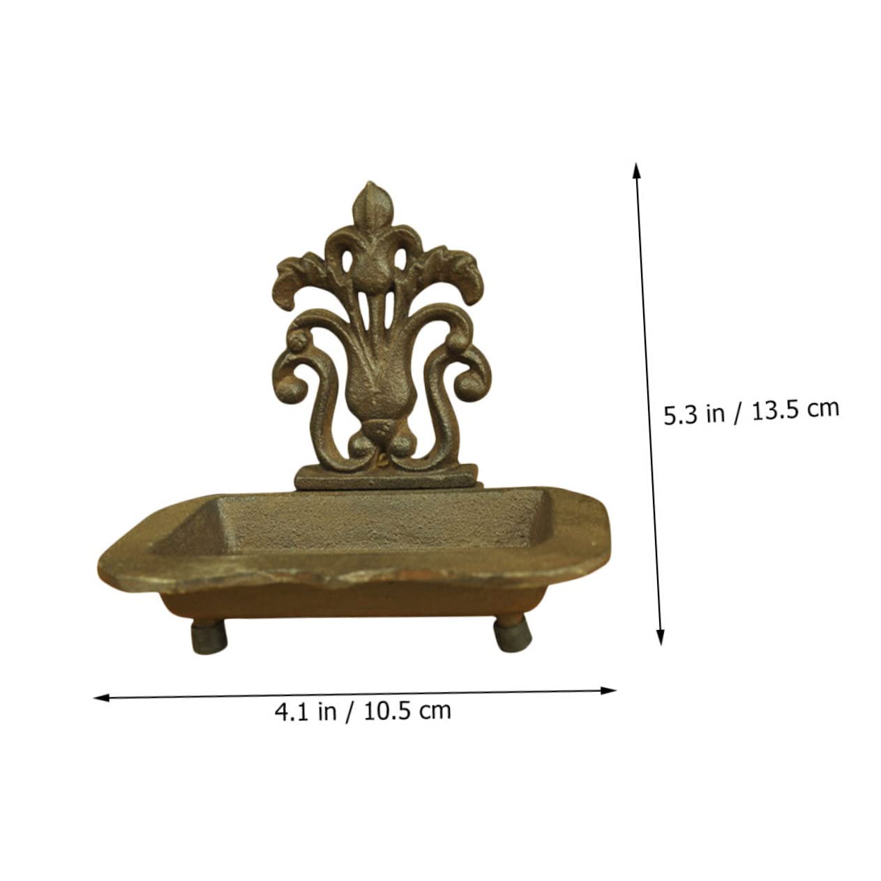 Jabonera Vintage de Hierro Dorado Escurridor y Bandeja