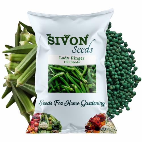 Image of SIVON Lady Finger (Bhindi) (130+ Seeds) Vegetable Seeds for Home Garden, Organic & Hybrid, Perfect for Home Gardening, Planting For Pots and Patio