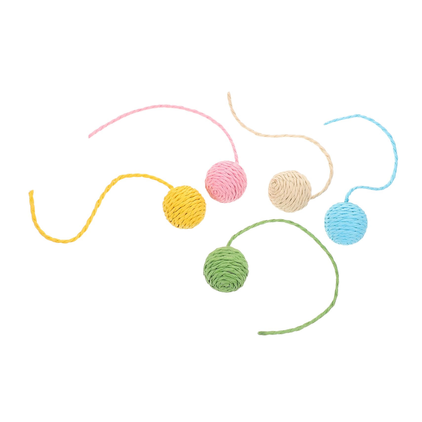 BESTonZON 5pezzi Palline di Ricambio per Tiragraffi per Gatti con Coda Corda in Sisal per Accessori per Giocattoli per Gatti Palline Interattive per Casa Design Facile da Installare e Sostit