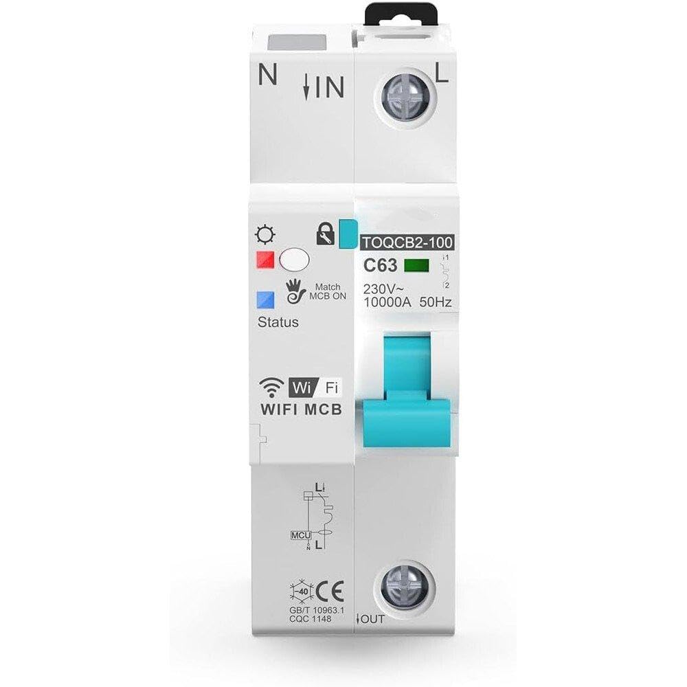 Disyuntor medido WiFi, interruptor de recierre del disyuntor inalámbrico automático de control remoto Smart Living - 4P-1-63A Proteger equipos eléctricos.(4P)
