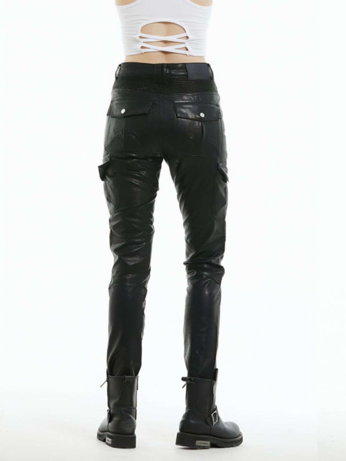 Pantaloni Da Motociclista Invernali Unisex Jeans Da Motociclista Impermeabili In Pelle Sintetica Con 4 Protezioni CE for Spostamenti In Scooter(M)