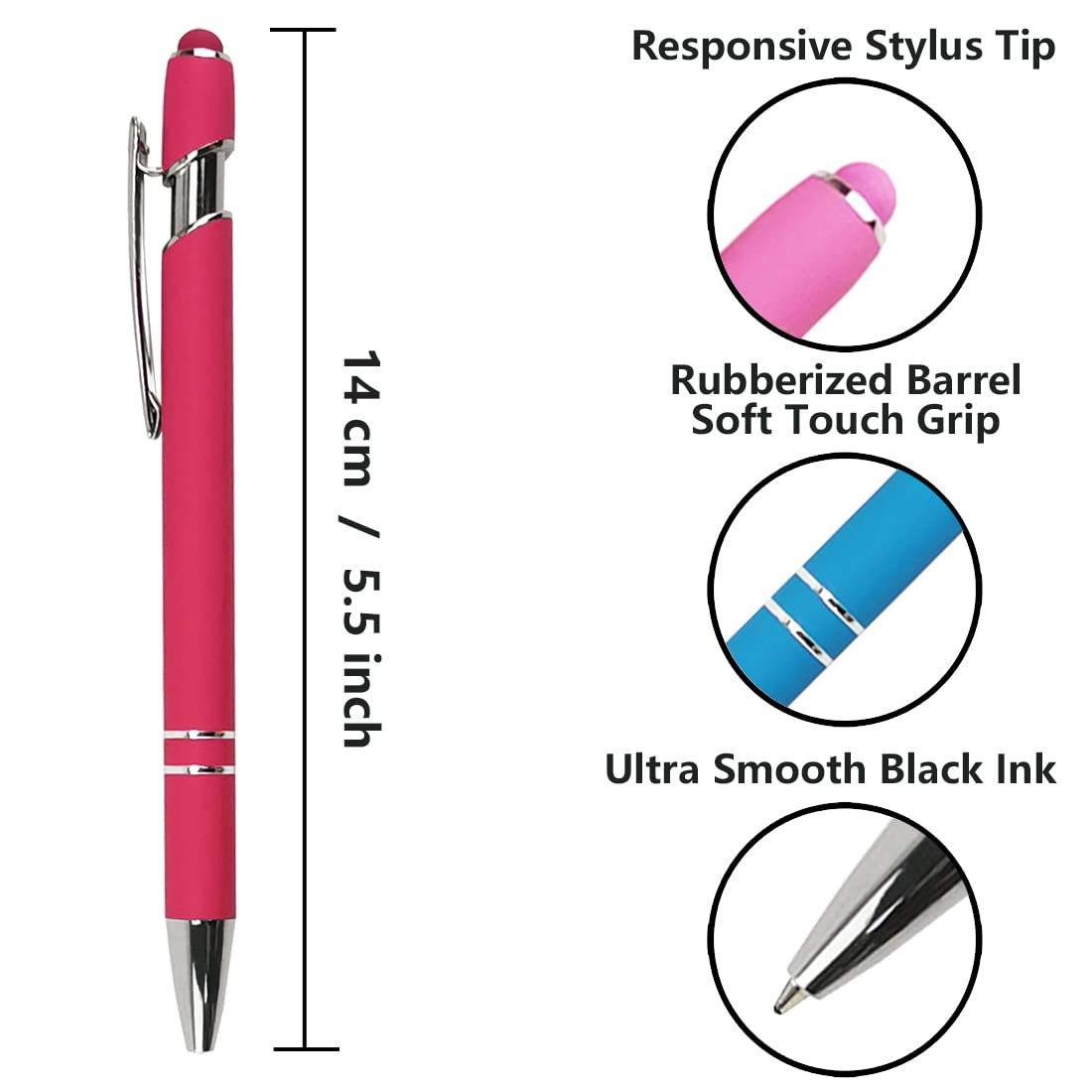 Oddmoal Bolígrafo táctil con punta de lápiz, bolígrafo multifunción (4 colores, 12 bolígrafos)