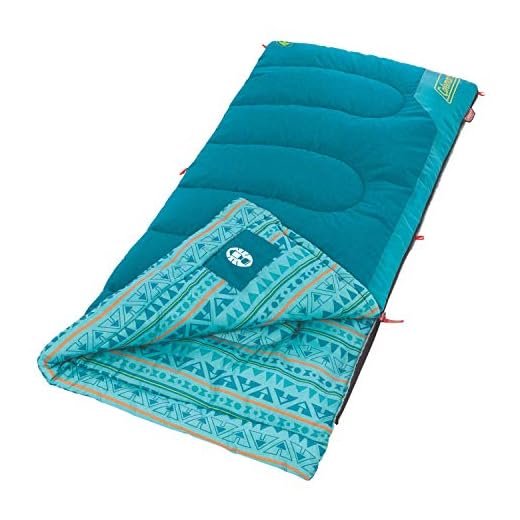 Coleman Kids 50°F Sleeping Bag, Comfortable Youth Sleeping Bag for Sleepovers & Camping, Fits Children up to 5ft Tall, Glow in the Dark Design, Stuff Sack Included, Machine Washable