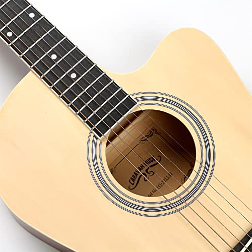MEIeynt Guitare Acoustique Naturelle pour kit de Bundle Adulte débutant avec accordeur de Sangle de Sac Capo String Pick… - Les Beatles, Paul McCartney, John Lennon, RIngo Starr, George Harrison MEIeynt Guitare Acoustique Naturelle pour kit de Bundle Adulte débutant avec accordeur de Sangle de Sac Capo String Pick… – Image 3
