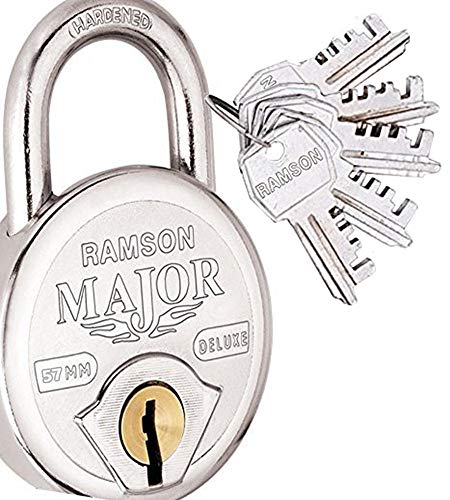 RAMSON Major Deluxe Steel Double Locking 7 Lever Lock with 5 Keys (57 MM)