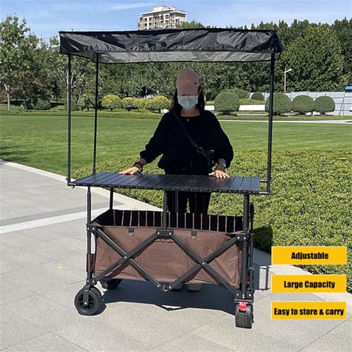 Outdoor Utili Cart con tavolo e baldacchino – Versatile n per campeggio, spiaggia, barbecue, shopping, tailgating – Heavy-Du, pieghevole, design per tutti i terreni