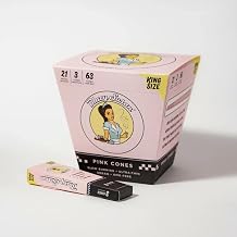 Blazy Susan Full Box Pink Tubes - 21 Packs - 63 Count 109mm, 4.29in | with Built-in Tips | Ultra-Thin, GMO-Free, FSC-Certified