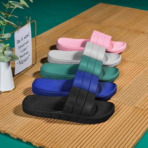 Image of clootess Shower Slide Shoes for Men and Women Home Sandal Bath Slipper Indoor House Pool College Dorm Non-Slip