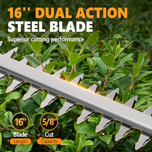 Image of Alloyman 20V Pole Hedge Trimmer, Cordless Hedge Trimmer with 2 Packs 4.0Ah Battery & Charger, 9-Feet Reach, Electric Bush Trimmer with Extension Pole for Shrubs Pruning