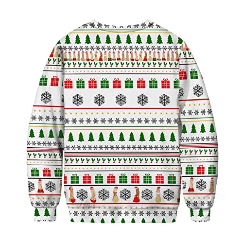 Ugly Christmas Sweatshirts for Men Funny Novelty Graphic Hoodies Long Sleeve Crewneck Dirty Xmas Pullover Tops4