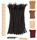 DAIXI 0.6cm and 0.4 0.8cm Options Thickness 6-18 Inch 10 Strands 100% Real Human Hair Dreadlock Extensions for Man/Women Handmade Permanent loc Extensions Bundles Can Be Dyed Bleached Curled Twisted