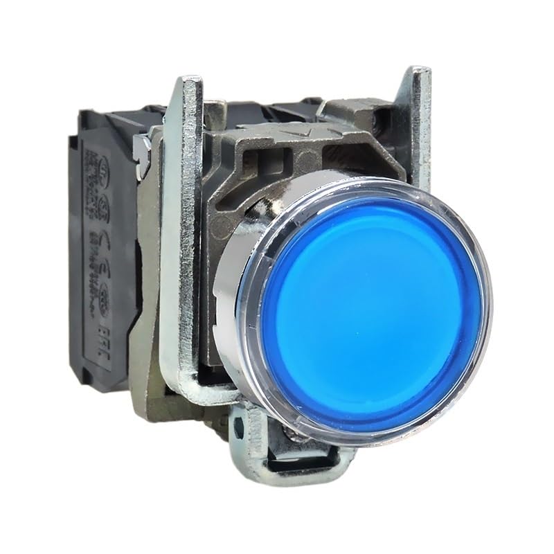 Interrupteur XB4-BW33B5 bouton-poussoir lumineux 24V avec collerette métallique durable