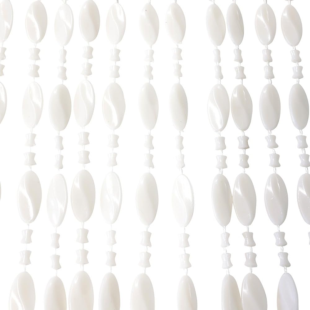 IVOL Rideau de porte anti-mouches en perles 90 x 220 cm (Noé, blanc)