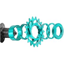Single Speed Cogs Conversion Kit Aluminum Alloy Single Speed Bike Freewheel Cog 16T 18T with Spacer Rings and Lockring Lightweight for MTB Urban Track Fixed Gear Bicycle Reduced WobbleGreen-18T