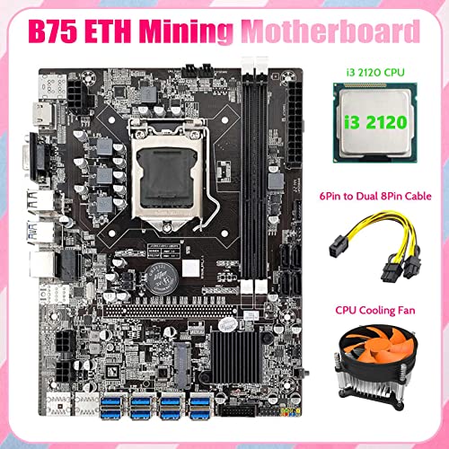 Aliaga Mining B75 USB-moderkort för BTC Mining med I3 2120 CPU