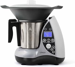 Livoo - Robot culinaire chauffant DOP142G - 12 fonctions, 3L, 12 niveaux de puissance, minuterie 60 min, 20°C à 120°C, Gris