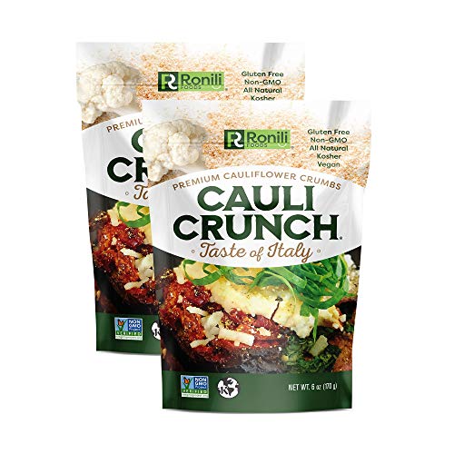 Cauli Crunch | Italian Cauliflower Gluten Free Bread Crumbs – Italian Bread-Free Breadrucmbs, Certified Gluten Free + Non-Gmo, Vegan, Kosher Bread Crumb, 2-Pack, (Taste Of Italy) #TOP14