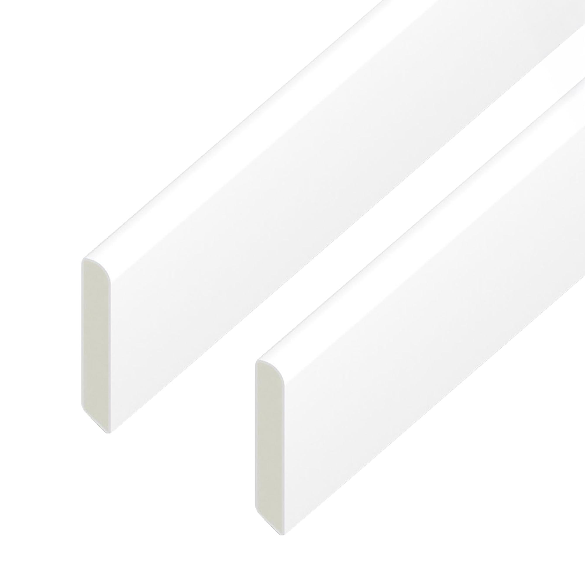 Windows4you UPVC Finishing Trim - Plastic Window Trim & UPVC Trim for Windows and Doors - White Rigid UPVC - 2 Pack - 2m Length (65mm x 2m (2 Pack))