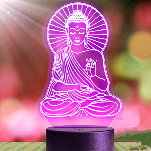 Lámpara de mesa uv 3D Budista Ilusión óptica multicolor miniatura 2