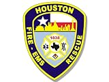 Shield Shaped Houston Fire - Rescue - EMS Sticker (Texas tx Firefighter)