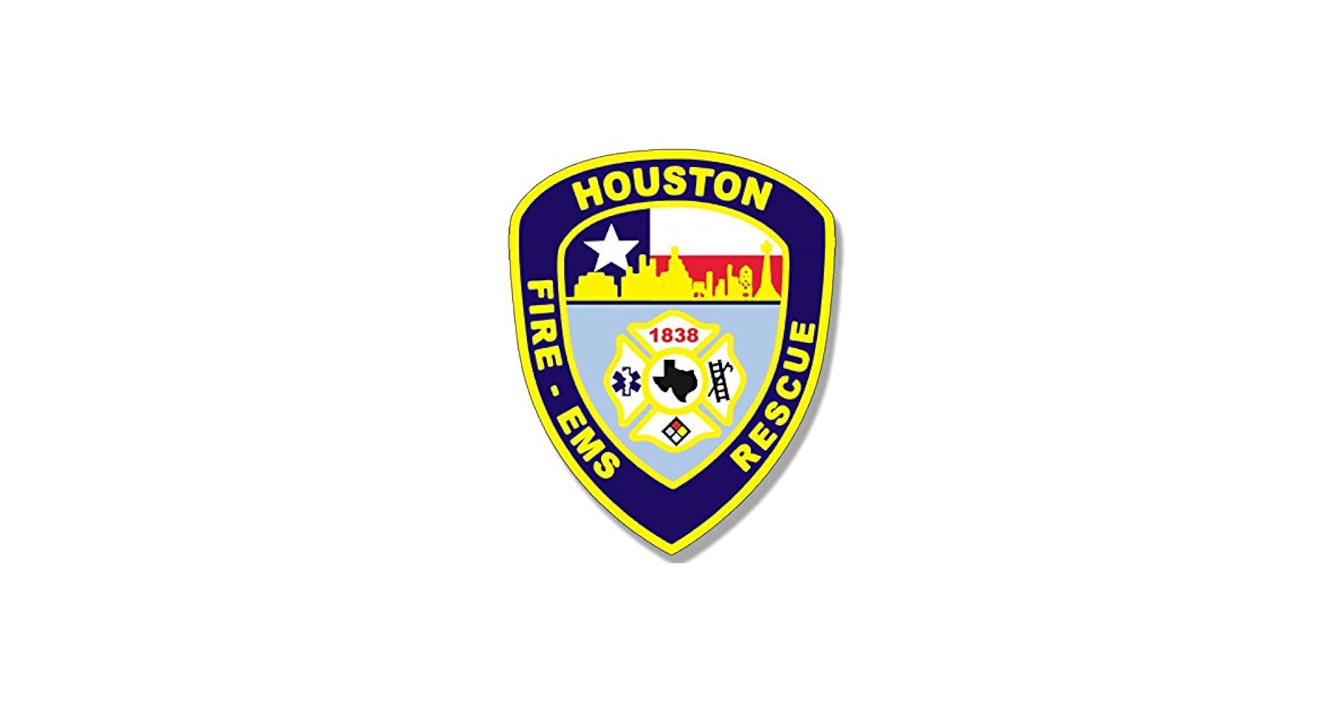 Shield Shaped Houston Fire - Rescue - EMS Sticker ... - Amazon.com