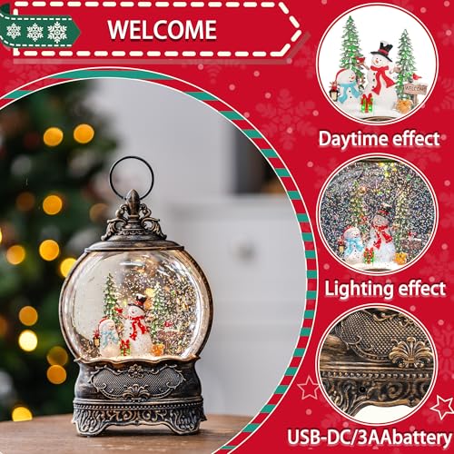 Kirschblüte SD-2024 12.1 Inch Christmas Snow Globe Lights, Snowmen & Animals In The Forest Lighted Water Lights thumb #1