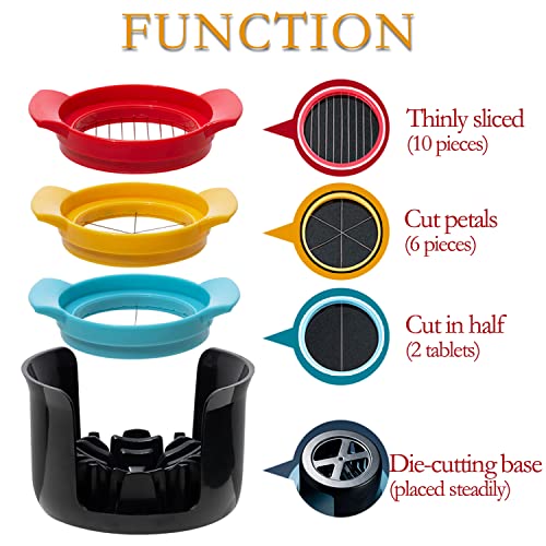 image for JAYVAR Egg Slicer, Egg Slicer for Boiled Eggs Strawberry Cutter , Stai