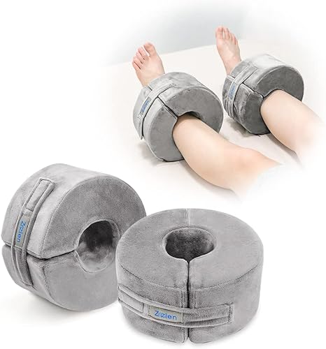 Zelen Almohadas de apoyo para los pies, almohada de elevación de tobillo y pie, protectores de talón para dormir, protector de cuña de tobillo,