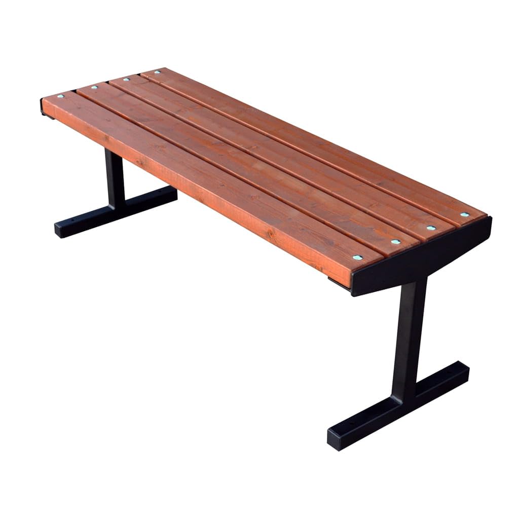 Banc Exterieur de Jardin Résistant aux Intempéries - Banc Bois D’épicéa Scandinave Poncé & Métal Peint par Poudrage - Banquette Capacitéde 350kg (Posener-BO Acajou 125 cm,CE)