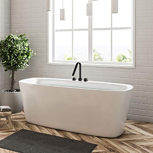 Pop Sanitaryware Roman Tub Faucet Set Oil Rubbed Bronze 2-Handle Deck Mount Bathtub Waterfall Faucet Solid Brass Waterfall Spout For High Flow Rate, Include Valve And Trim Kit #TOP1