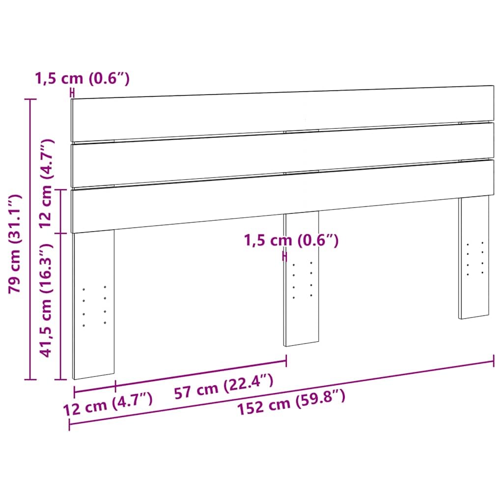 851980 Testiera 150 cm in Legno Massello di Rovere Testata in Legno,Testata Letto Matrimoniale Muebles Dormitorio Spalliera Letto Testiere per Letto Matrimoniale