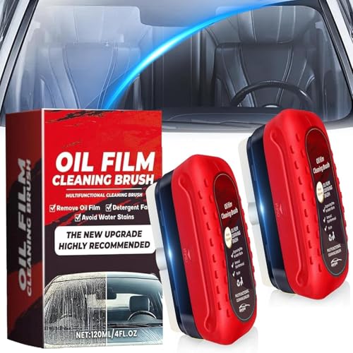 QUANROL Automotive Oil Film Cleaning Brush 2-Pack Car Clear Vision Glass Cleaner for Car Windshield Car Windows Cleaner for Improving Windshield