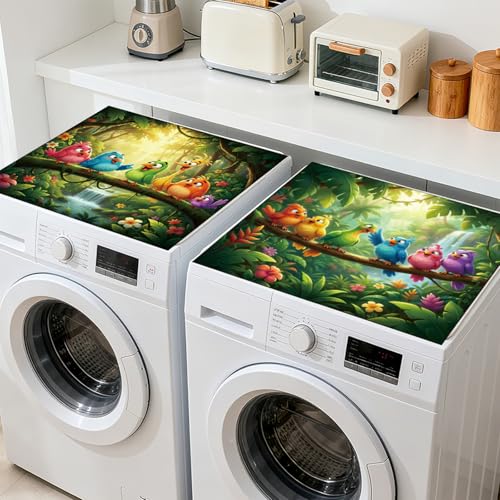 Protège lave-linge anti-rayures GLOBLELAND 60x60 cm oiseau de jungle