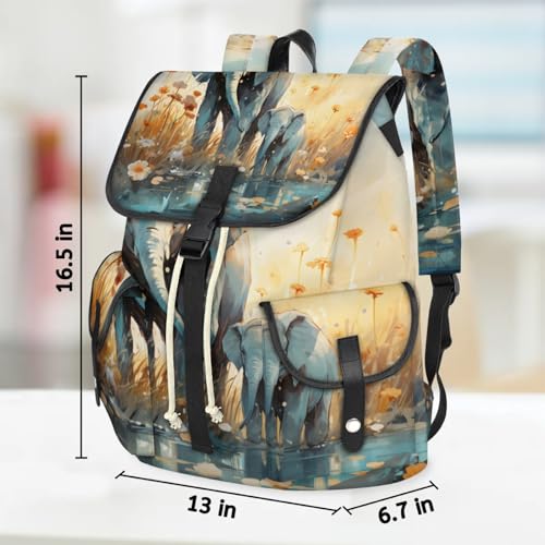 Laptop Backpacks Elephants Theme Travel Backpack for Women Work Backpack Computer Bag for Business Travel Fits 15 Inch Laptop4