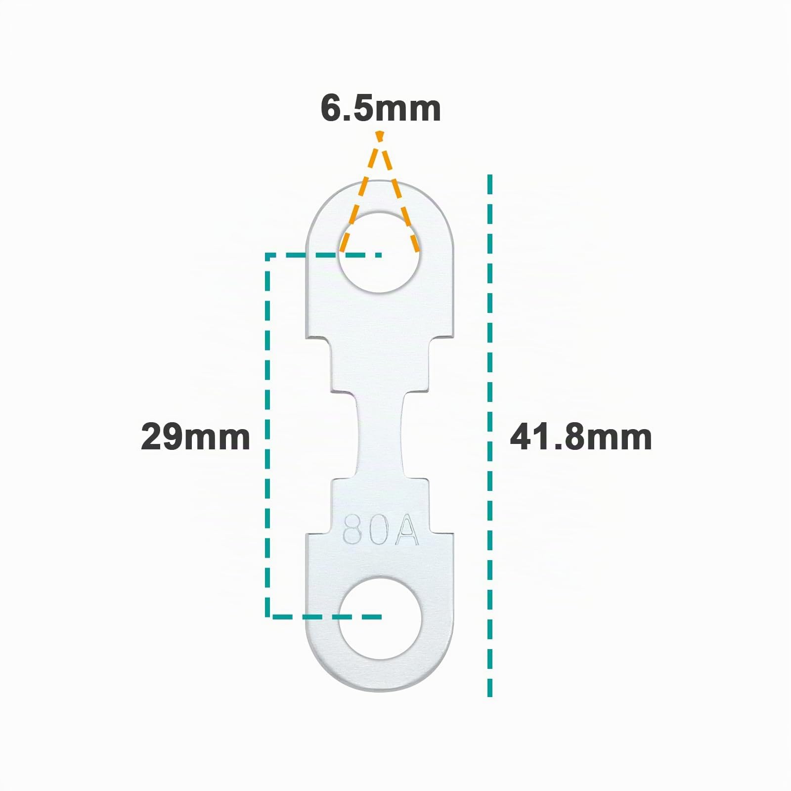 10pcs Bande de Fusible Plate Ton Argent en Alliage de Zinc Lame de Rechange Bande de Fusible DC 32V Compatible avec Opel Compatible avec VW (40A 50A 60A 80A 110A Chaque 2 Pièces)