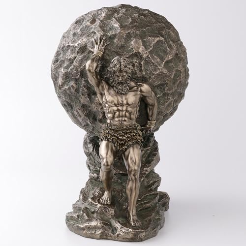 Estatua grande de resina con acabado bronce Sísifo 15.25 pulg miniatura 4