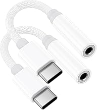 2 Pack USB C Jack Adapter [MFi Certified] iPhone 15 16 Jack Adapter for USB Type-C to 3.5mm Earphone Aux Headphones DAC Compatible with iPhone 15/16 Series, Samsung Galaxy, iPad