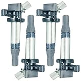 DMCOIL Set of 4 Ignition Coil Pack Compatible With Toyota Pixis Daihatsu Cuore VII Sirion M3 1KR-FE Engine 1.0 1.3 1.5 2005- Replaces OEM 19500-B2050 19500-B2051 19500-B2040 19500-B2030 ICC-1501 (4)