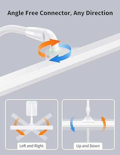 Miniatura 4 de Kary Lámparas de escritorio LED blancas para oficina en casa, luz de escritorio alta para computadora, lámpara de oficina ajustable de cuello de