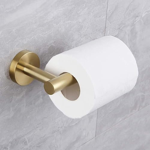 Miniatura 8 de kimzcn Portarrollos de papel higiénico dorado cepillado SUS 304 Acero inoxidable Cuarto de baño Hotel 5 pulgadas TP titular cocina rollo dispensador