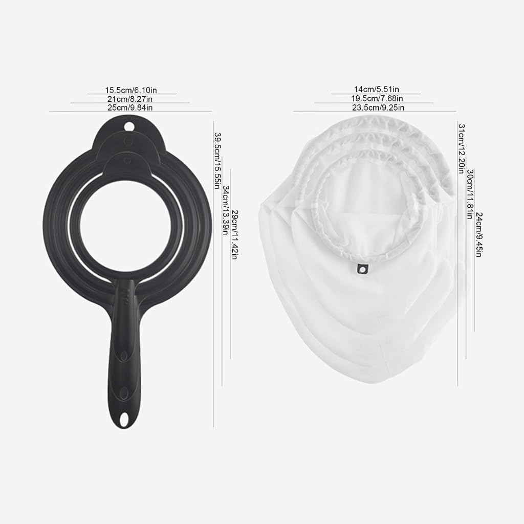 Set Of 3 Sturdy Mesh Teas Strainers with Hanging Ear Design For Home Brewing