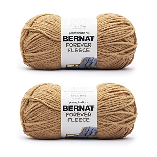 Image of Bernat Forever Fleece Bergamot Yarn - 2 Pack of 280g /9.9oz - Polyester - 6 Super Bulky - 194 Yards - Knitting /Crochet