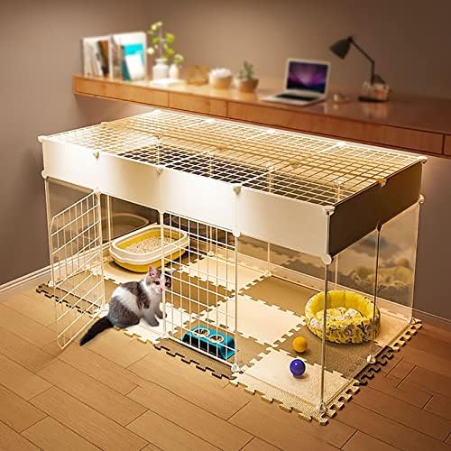 Cat Cages Indoor Litter Dog Playpens Caves Houses Box Kitten Cage Cats Outdoor Enclosures,Indoor Cat Cage - Detachable Metal Crate for Kittens, Rabbits & Puppies - DIY Playpen for Small Pets