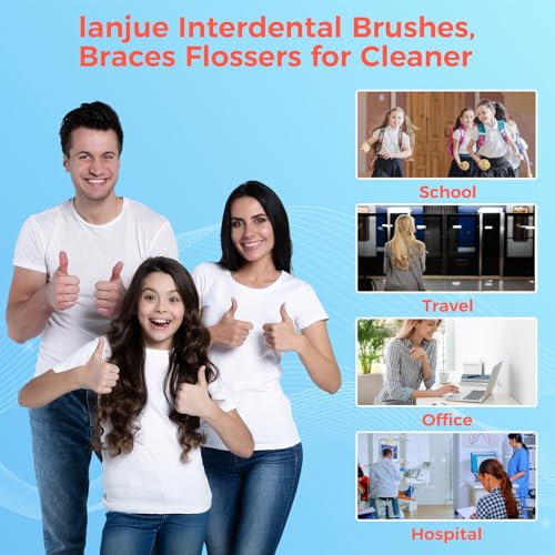 Image of 100 Pcs Interdental Brushes, 2 Sizes Braces Flossers for Cleaner | Braces Brush Soft Dental Brushes Toothpicks Dental Floss Picks Dental for Braces Oral Cleaning(Red,Blue)